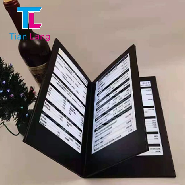 A4 Foldable Rechargeable LED Menu Retroilluminato Restaurant Bar Menu Display Double Page Illuminated LED Menu Cover Holder Book