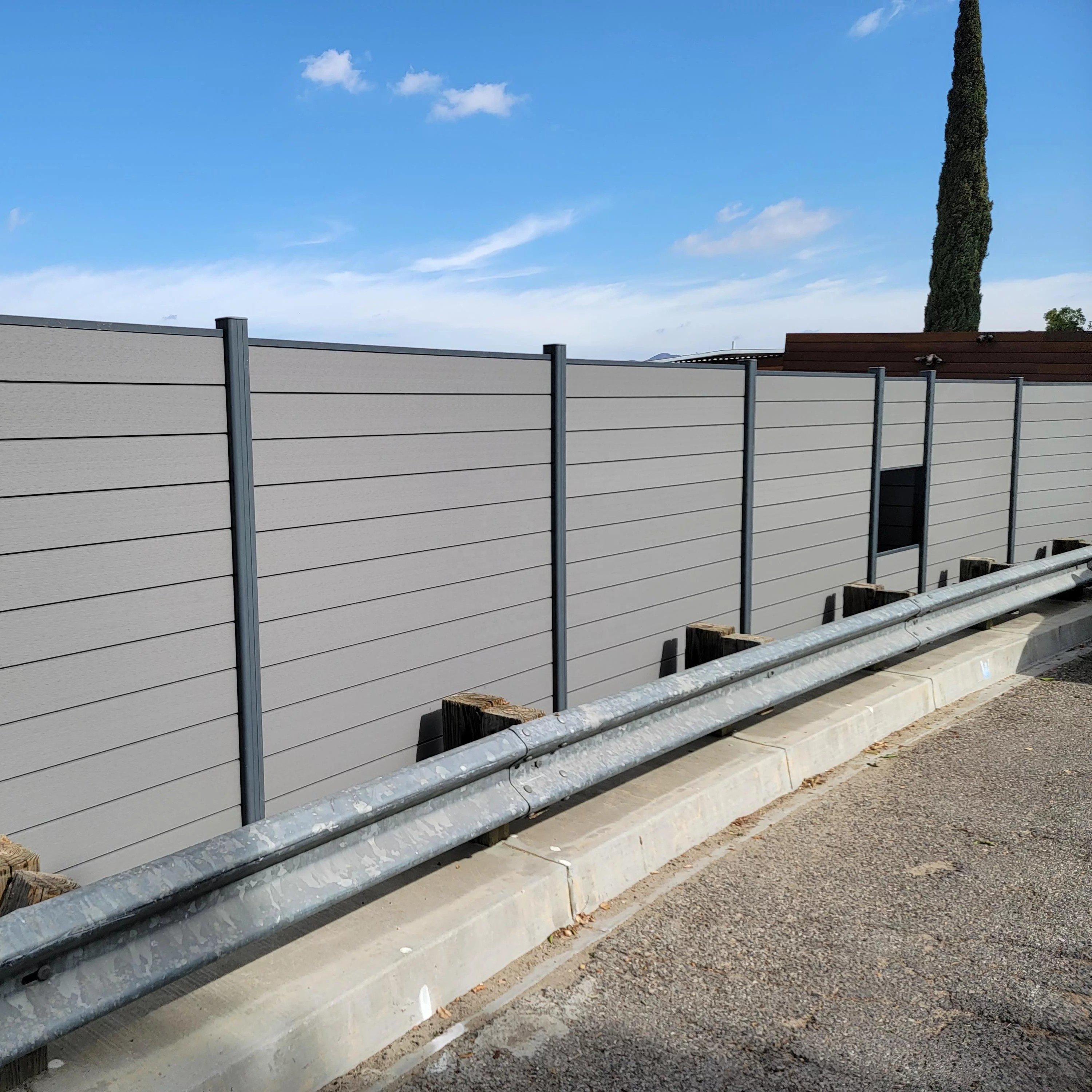 light grey color privacy garden fence uv resistance 6ft 8ft wall fencing panels for outdoor decoration