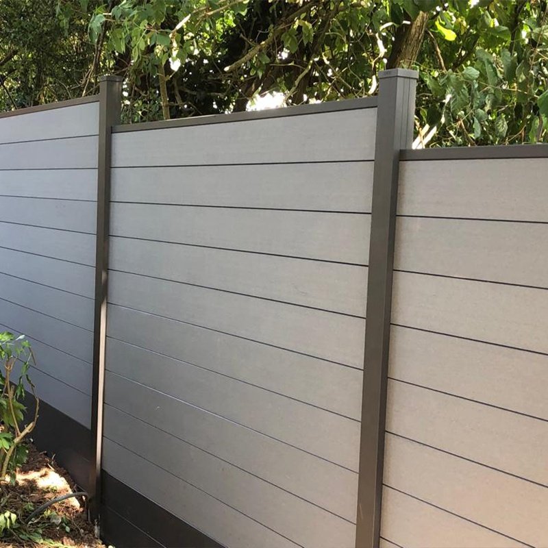 light grey color privacy garden fence uv resistance 6ft 8ft wall fencing panels for outdoor decoration