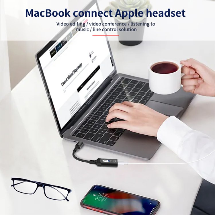Type C to 8 pin headphone jack adapter audio cable for iPhone15/15pro/ipad pro/macbook