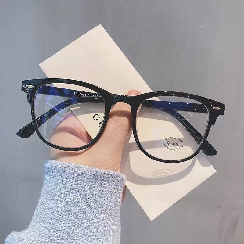 2024 New Internet Celebrity Same Style Myopia Glasses Retro Rice Nail Anti Blue Light Eyewear/GlassesTransparent Color Eyeframe