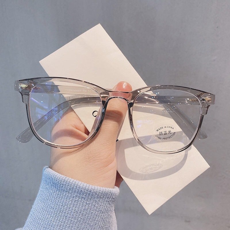 2024 New Internet Celebrity Same Style Myopia Glasses Retro Rice Nail Anti Blue Light Eyewear/GlassesTransparent Color Eyeframe