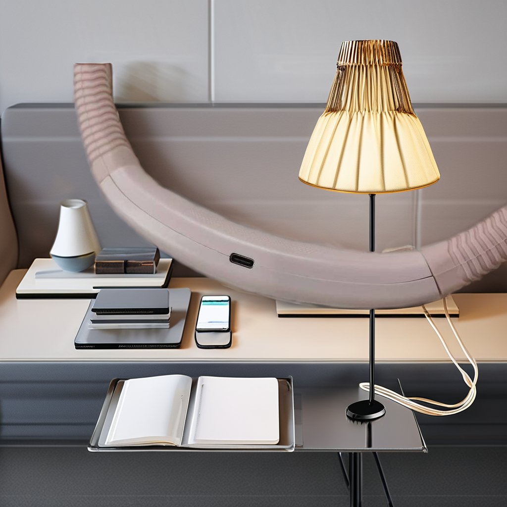 Modern Convenient Flexible LED Neck Hug Light Rechargeable Folding Book Reading Lamp Handsfree with Plastic Body