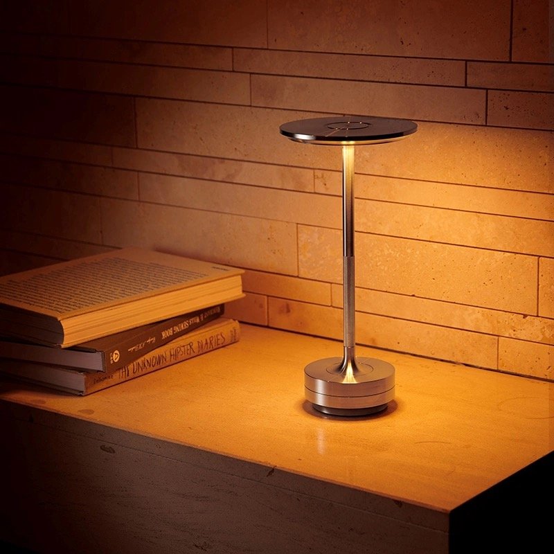 Hot Sale Dining Touch Led Hotel Bar Coffee Table Lamp Rechargeable Electroplated Decorative Desk Light Table Lamp
