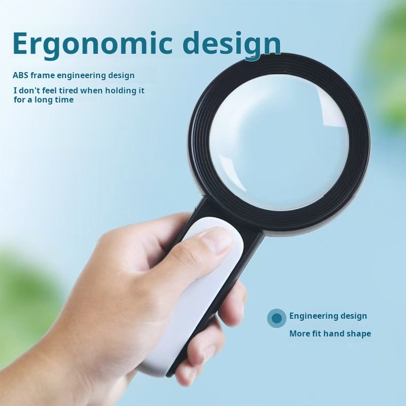 BRTE Handheld magnifying glass30X Portable reading books for elderly children with LED light