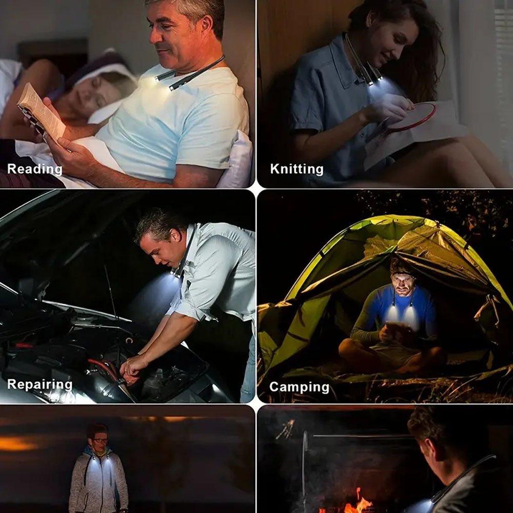 LED Portable Usb Rechargeable Led Hanging Neck Book Light Eye Protection Bedroom Kids Reading Lamps