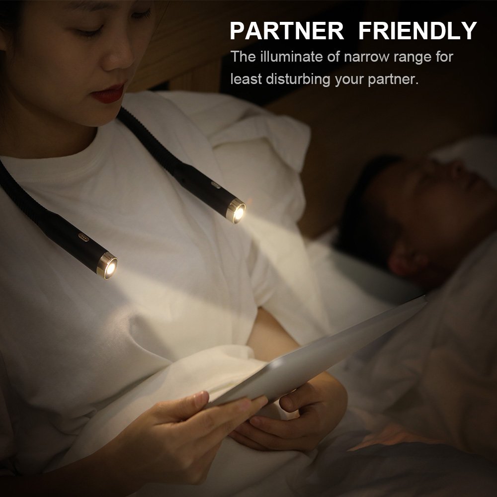 LED Portable Usb Rechargeable Led Hanging Neck Book Light Eye Protection Bedroom Kids Reading Lamps
