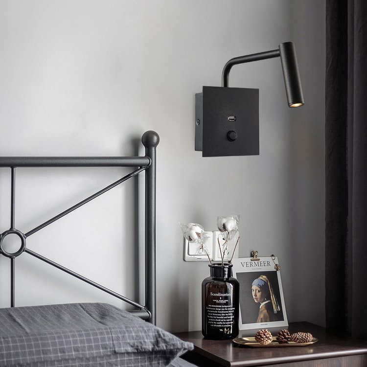 Led Reading Book Lamp Indoor Bedroom Bedside Headboard Wall Lamp Adjustable Study Room USB Wall Lamp