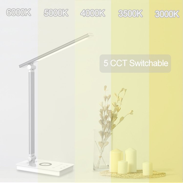 flexible folding 10 level dimming Children eye care children kids led table book study reading desk lamp with wireless charger