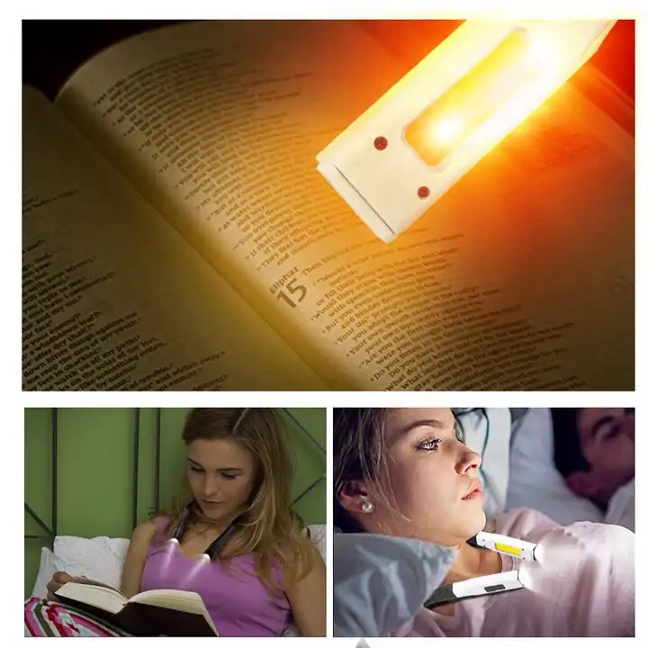 Handsfree Book Light Foldable LED Type-C Rechargeable Neck Reading Lamp Flexible Hanging 3 Modes Eye Care Lights