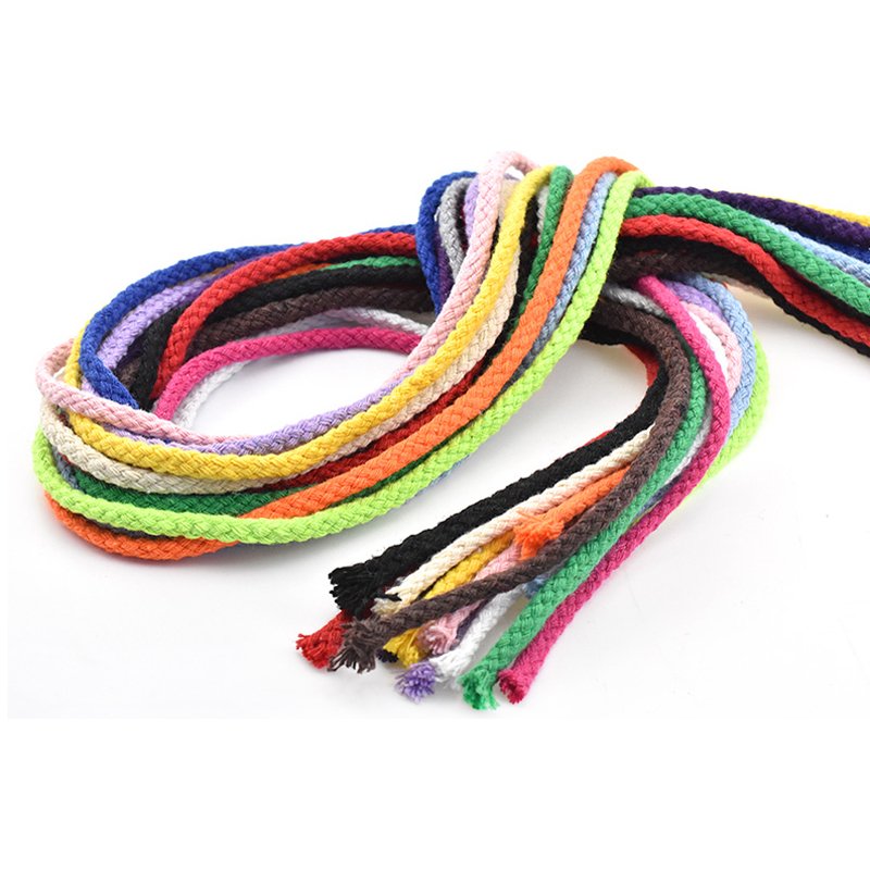 wholesale twisted elastic book band cotton macrame cord rope braid cotton cord 4mm,5mm,7mm,8mm