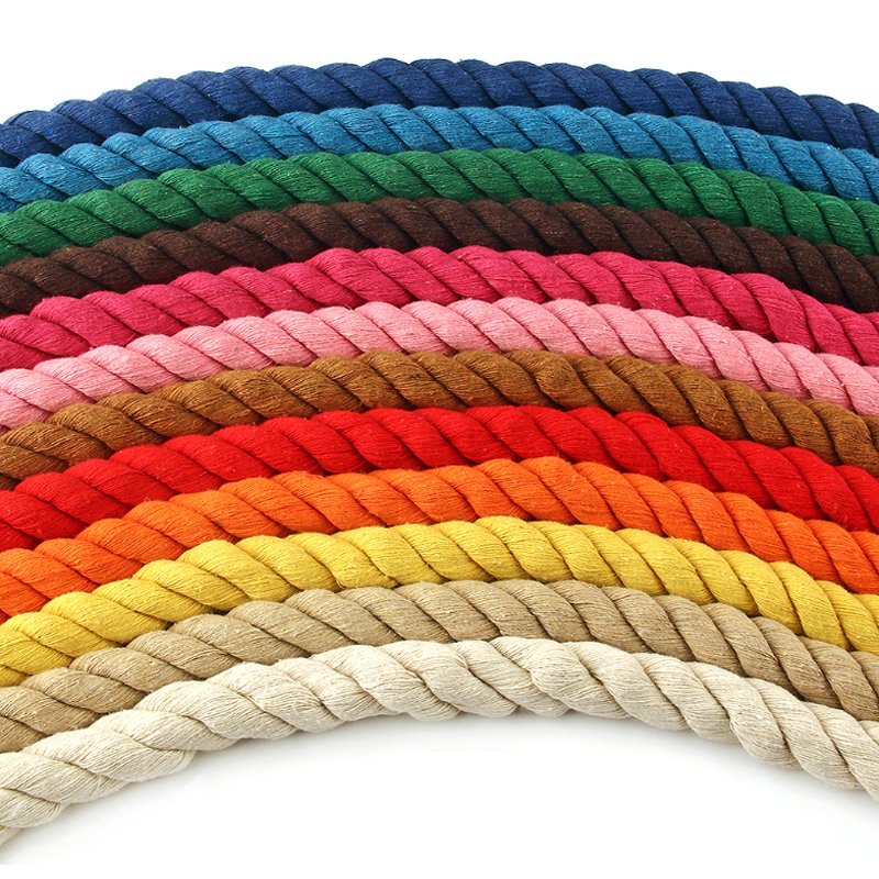 wholesale twisted elastic book band cotton macrame cord rope braid cotton cord 4mm,5mm,7mm,8mm