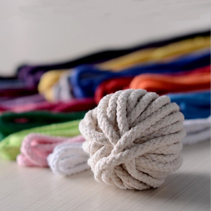 wholesale twisted elastic book band cotton macrame cord rope braid cotton cord 4mm,5mm,7mm,8mm