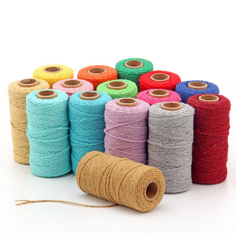 wholesale twisted elastic book band cotton macrame cord rope braid cotton cord 4mm,5mm,7mm,8mm