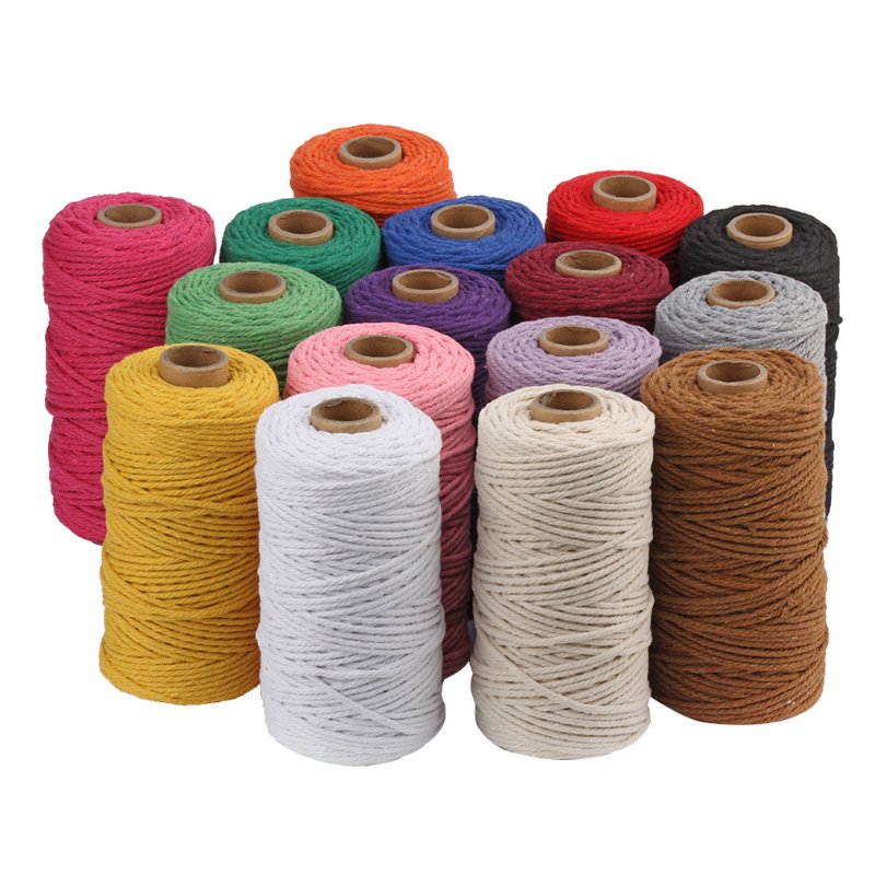 wholesale twisted elastic book band cotton macrame cord rope braid cotton cord 4mm,5mm,7mm,8mm
