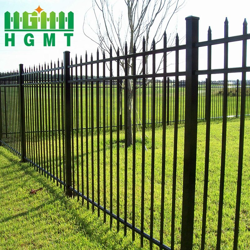 Customized Tubular Black Aluminum Fence Panels Garden Powder Coated Top Spear Metal Home Fencing Trellis Gates
