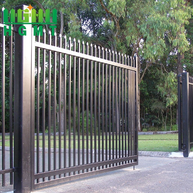 Customized Tubular Black Aluminum Fence Panels Garden Powder Coated Top Spear Metal Home Fencing Trellis Gates