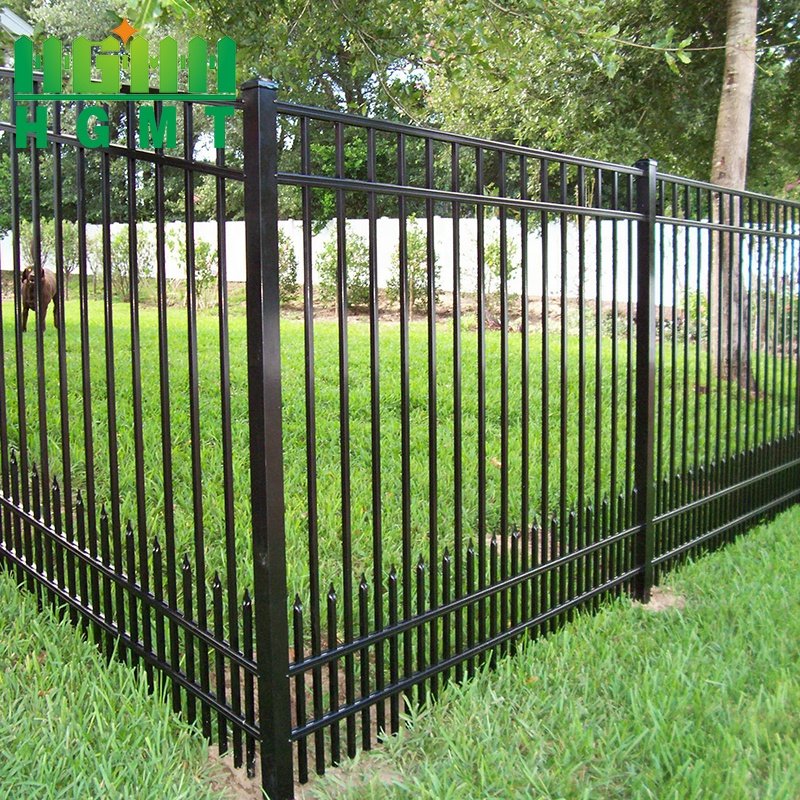 Customized Tubular Black Aluminum Fence Panels Garden Powder Coated Top Spear Metal Home Fencing Trellis Gates