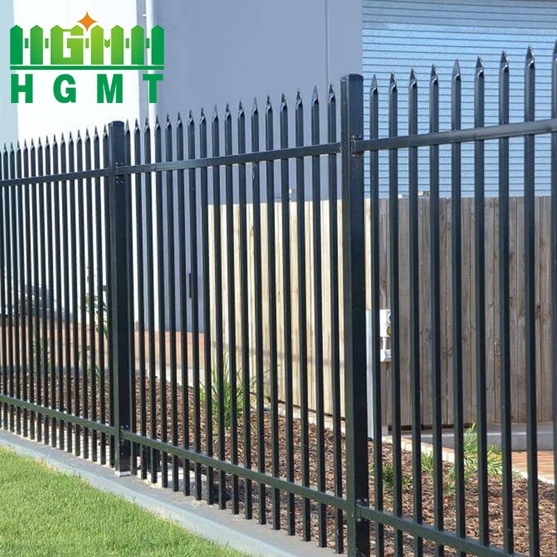 Customized Tubular Black Aluminum Fence Panels Garden Powder Coated Top Spear Metal Home Fencing Trellis Gates