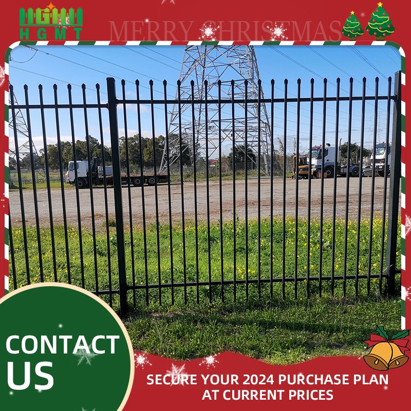 Customized Tubular Black Aluminum Fence Panels Garden Powder Coated Top Spear Metal Home Fencing Trellis Gates