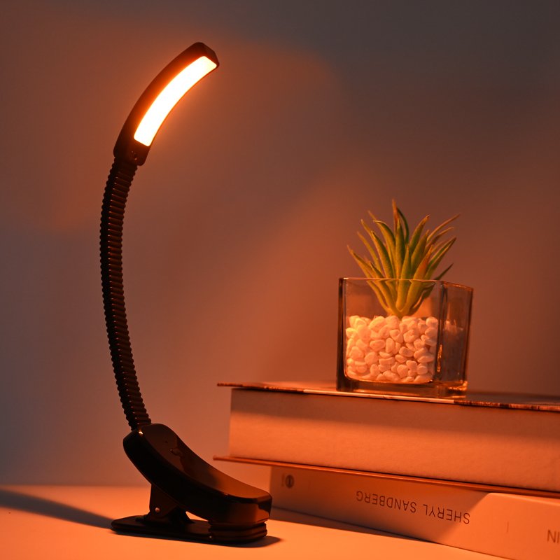 3 color Changer Mini Portable Eye Protect Clip Book Light LED Night Reading Light Adjustable Arm Reading Light With Battery