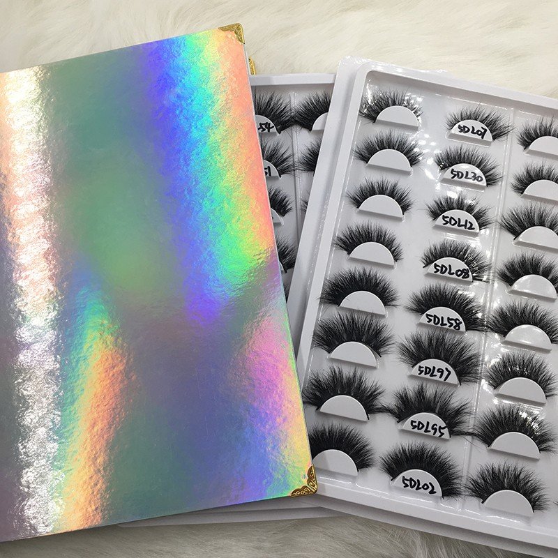 empty 16 Pairs eyelashes book case instock custom logo available with white tray no lash