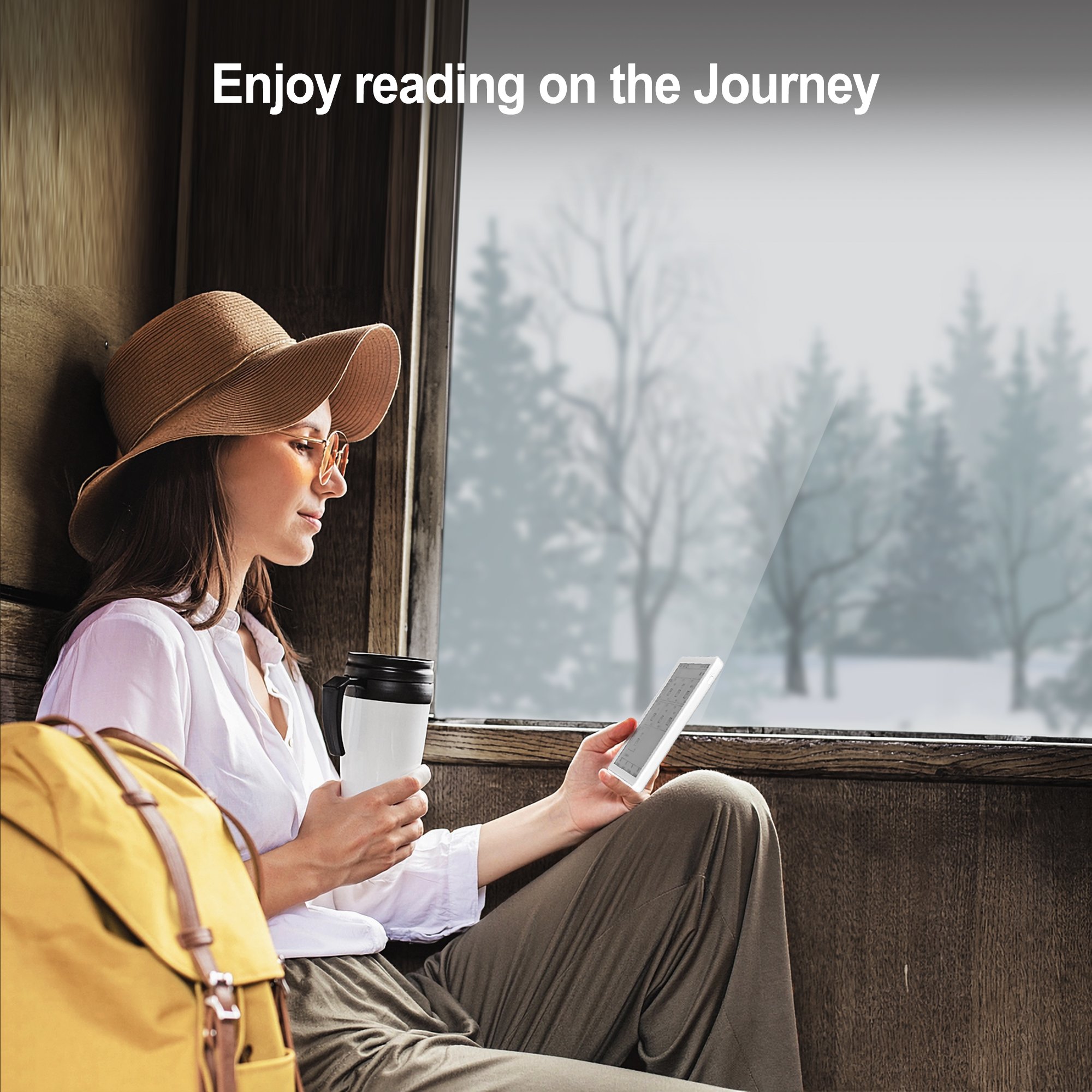 White 6 inch Quad-Core Processor Light-Weight E-Reader 1GB RAM 32GB ROM (64GB Expand) WiFi BT Ebook Support Download App