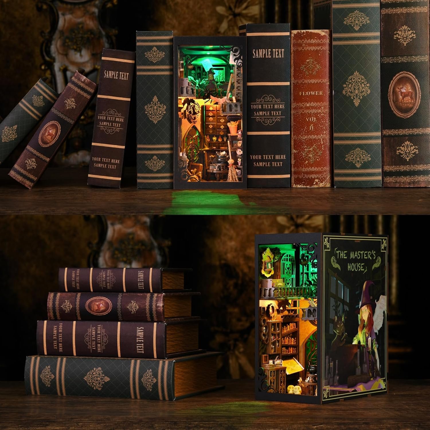 Aslowsnail The Master's House 3D Book Nook Kit Puzzle DIY Book Nook with LED Light