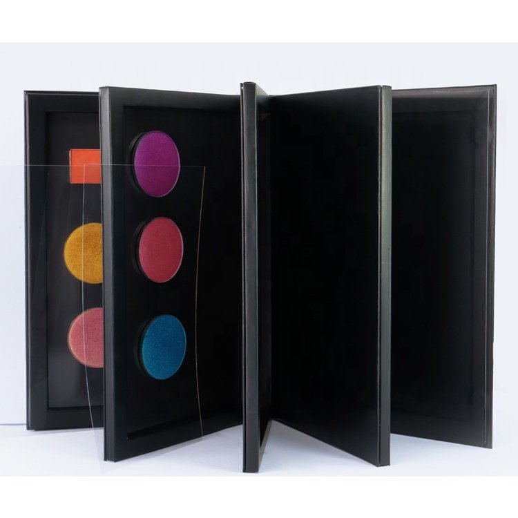 4 layers new design custom printed empty cardboard magnetic book eyes shadow palette