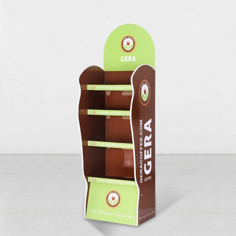 Floor Free Standing PVC Cardboard Display Units Custom Display Stand for Supermarket Beverage Retail