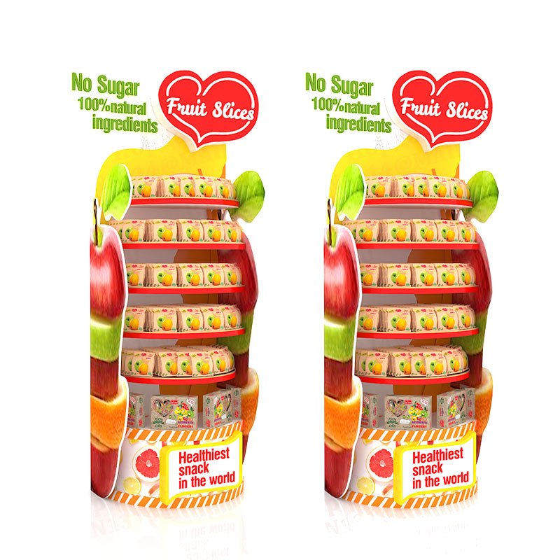 Floor Free Standing PVC Cardboard Display Units Custom Display Stand for Supermarket Beverage Retail