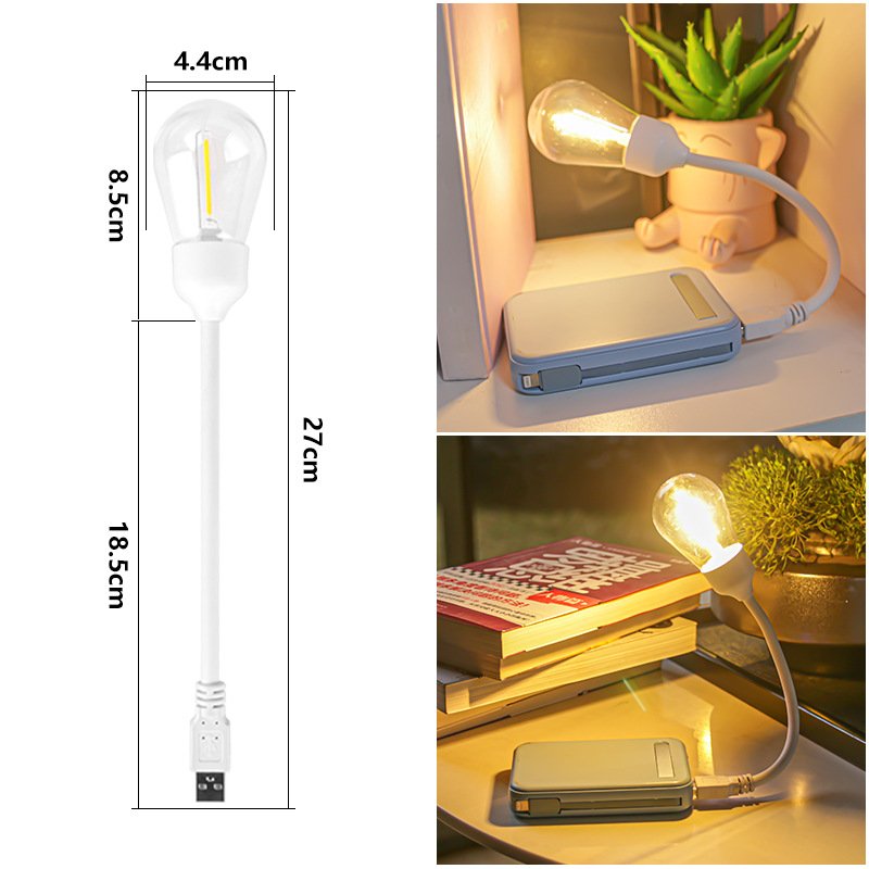 USB tungsten filament energy-saving night light portable eye protection intelligent tungsten filament energy-saving night light
