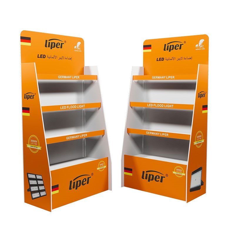 Floor Advertising Cardboard Tray Beautiful Retail PVC Floor Display Stands for Gift