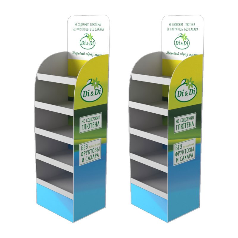 Floor Advertising Cardboard Tray Beautiful Retail PVC Floor Display Stands for Gift