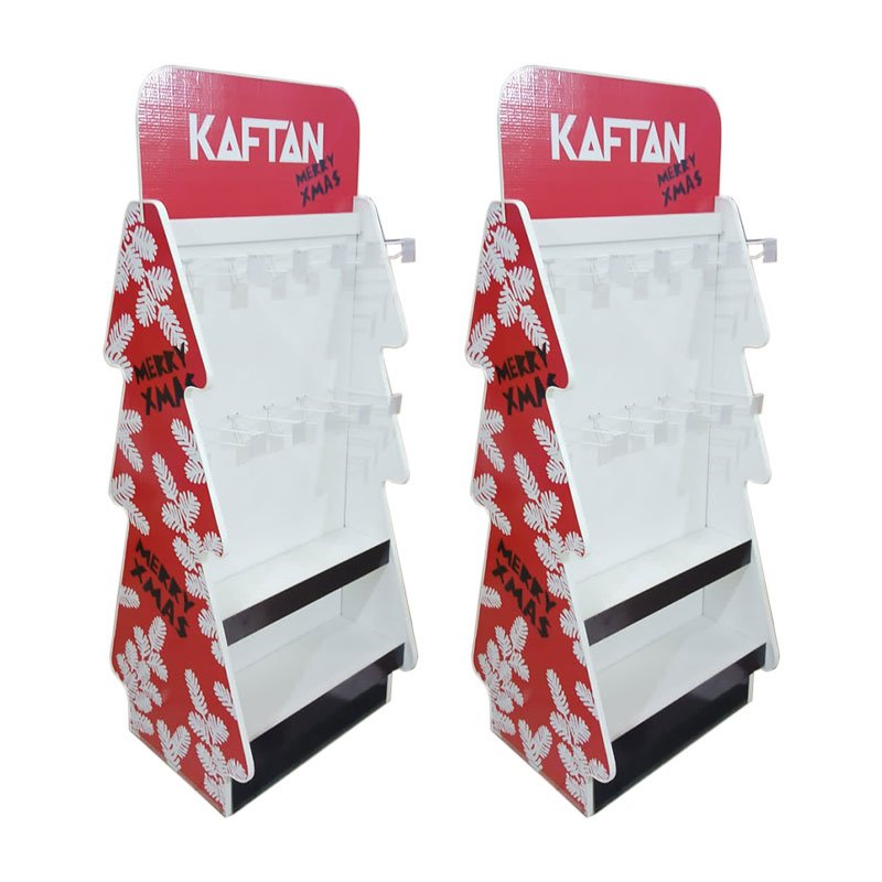 Floor Advertising Cardboard Tray Beautiful Retail PVC Floor Display Stands for Gift