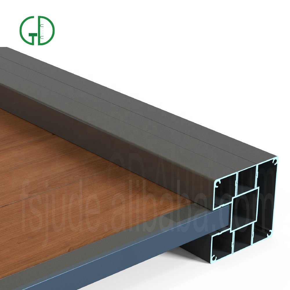 GD solar light black composite fencing aluminium rod perf flat top swimming pool fence panels perforated recinzione in alluminio