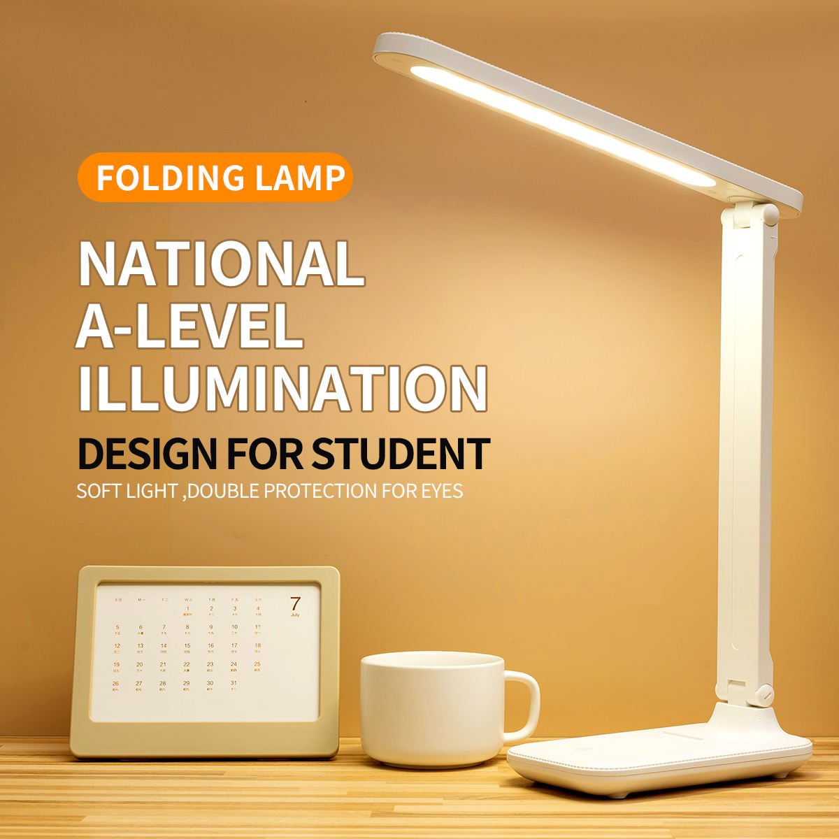 YOLOMO Rechargeable LED Desk Lamp Reading Light with 3-Level Touch Dimmer Table Lamp for Book Foldable Reading Book lamp