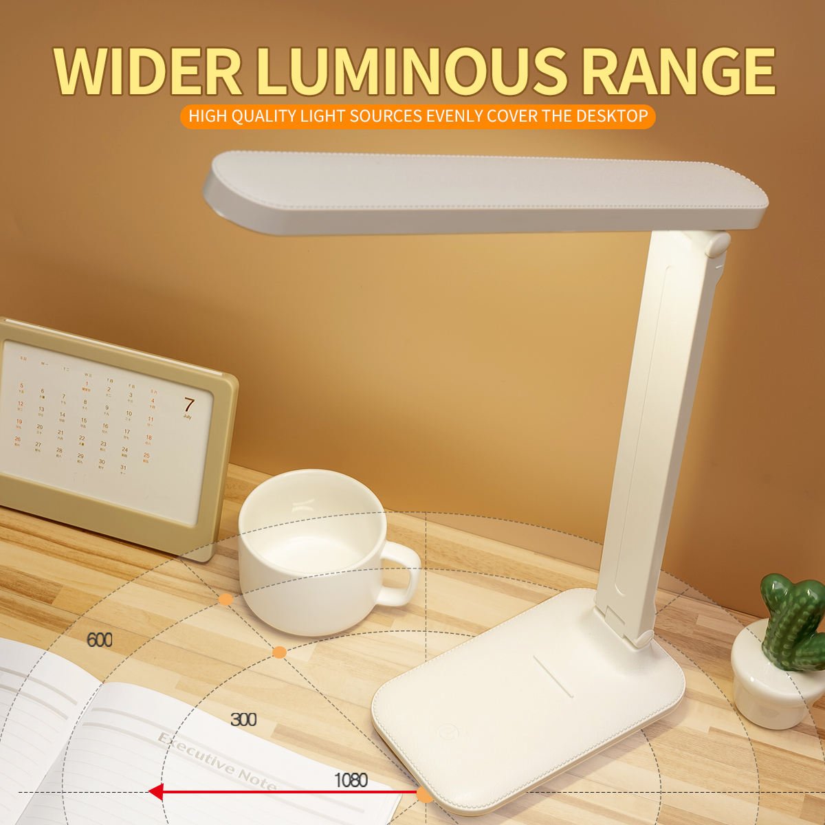 YOLOMO Rechargeable LED Desk Lamp Reading Light with 3-Level Touch Dimmer Table Lamp for Book Foldable Reading Book lamp