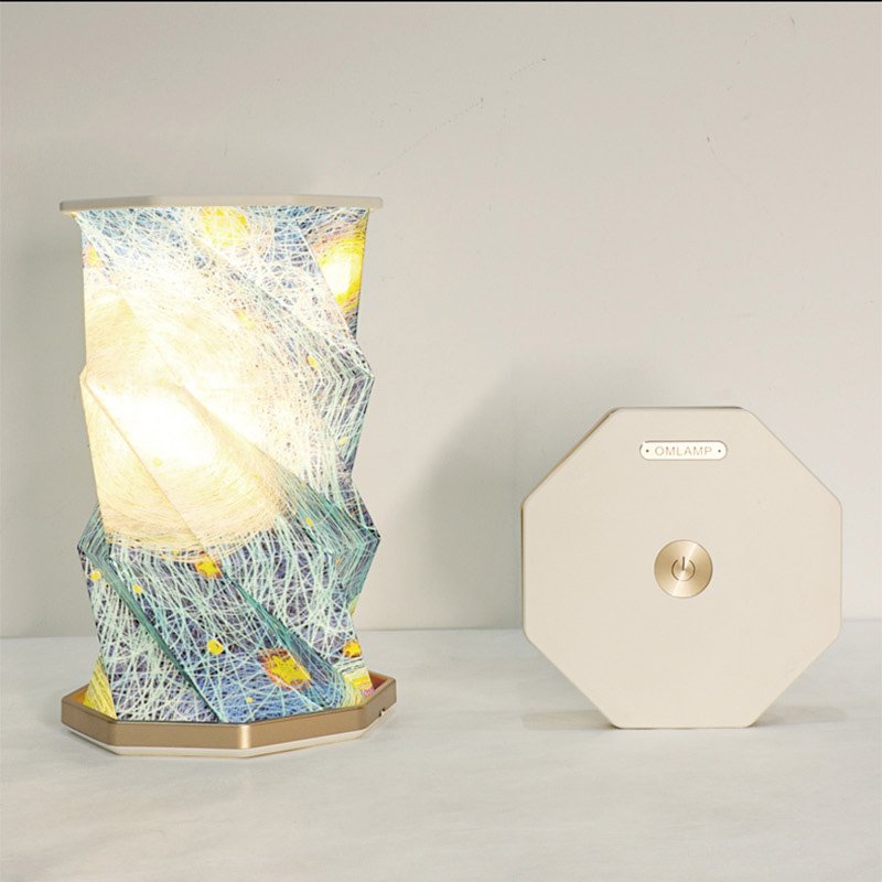 ABS fold able Book Origami Lamp Unique Rotating shaped Accent for home Decor Elegant Bedside table Light for star bucks