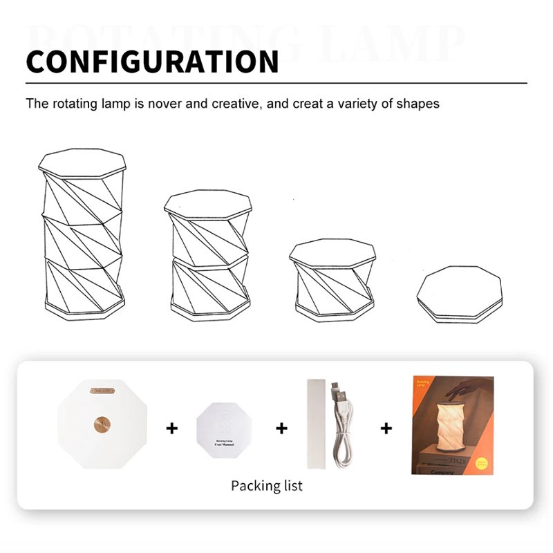 ABS fold able Book Origami Lamp Unique Rotating shaped Accent for home Decor Elegant Bedside table Light for star bucks