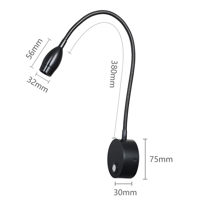 Bedside Reading Light Bed Wall Mounted Reading Light 3W LED Touch Dimmable Brightness Minimalist Wall Headboard Reading Lamp
