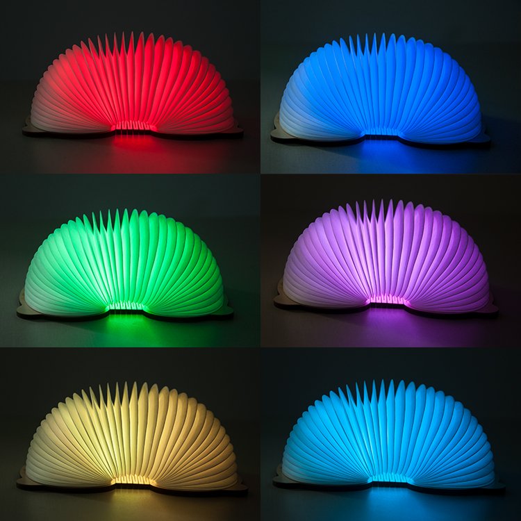 Colorful USB Night Light Portable Animal pattern Kids Sleeping Book Lamp Cartoon Folding Book Light