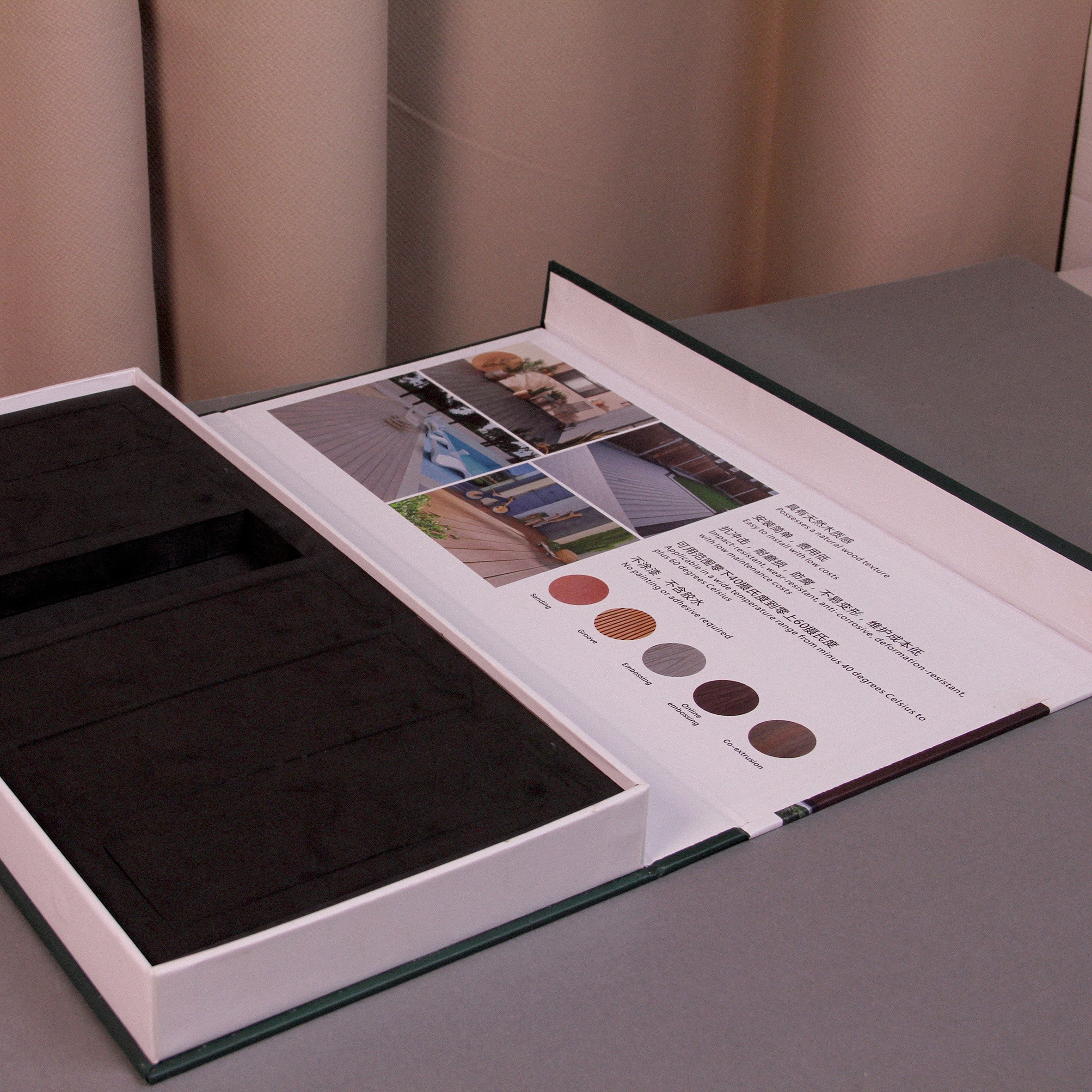 Factory custom packaging box copper sheet paper book box EVA inside gift packaging