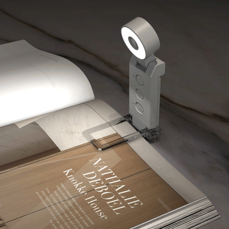 Dimmable adjustable cute USB rechargeable small reading mini white clip on book light pocket lamp with clip