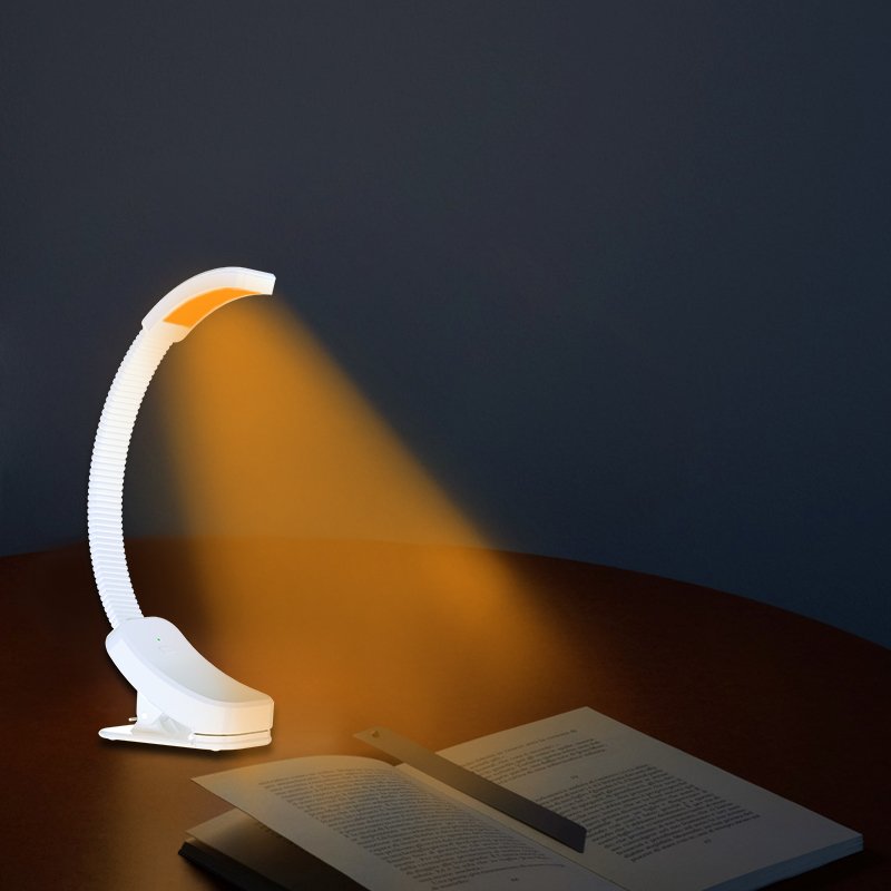 LED USB Rechargeable Book Light Ultralight Adjustable Clip on Light Book Light