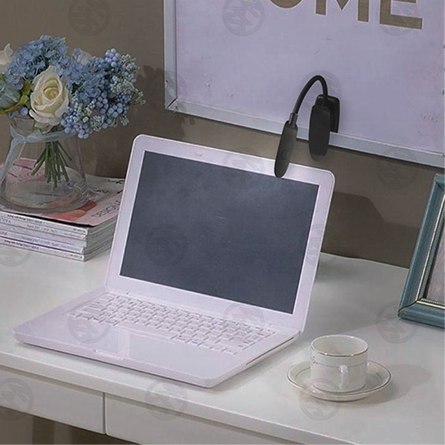 plastic portable USB Rechargeable small Flexible Clip led garden table dimmable book Light with battery indicator