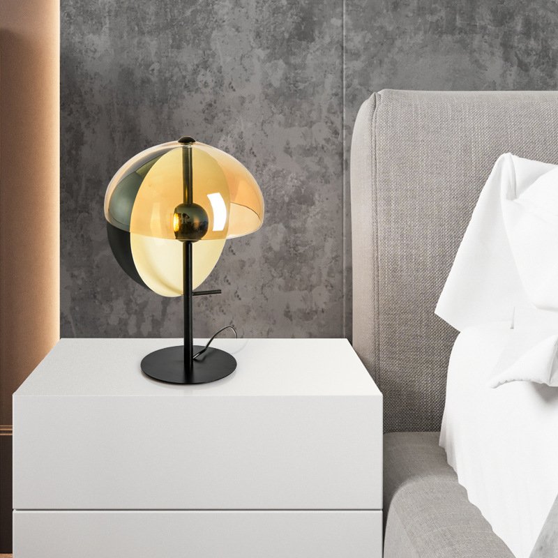 Wholesale Indoor Decorative Desk Table Lamp Opal White Glass Cover Lighting Bedside Lights LED Contemporary Round Creation