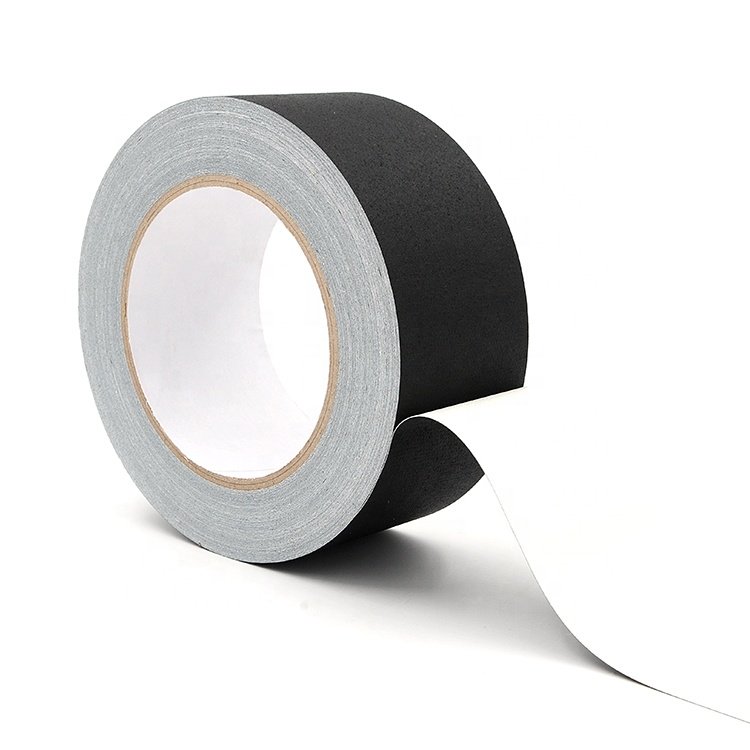 Low price 8mil 210mic 0.21mm hot sale good quality non-reflective black matte finish cloth audio stage gaffers tape for theatre