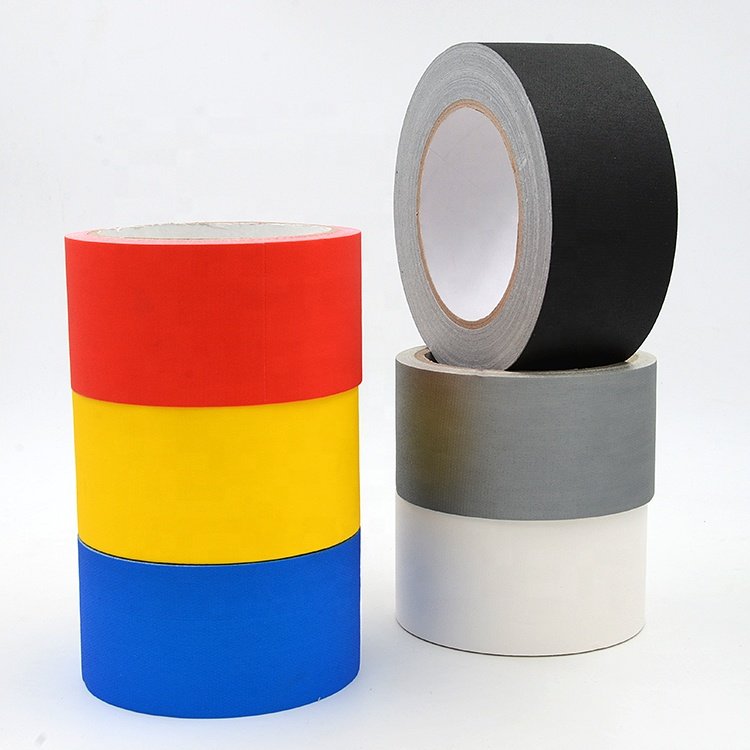 Low price 8mil 210mic 0.21mm hot sale good quality non-reflective black matte finish cloth audio stage gaffers tape for theatre
