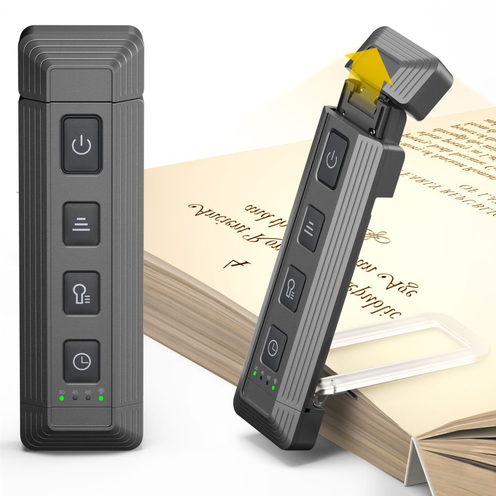 Glocusent New Wider Coverage Book Lighting Lamp Foldable Mini Usb Rechargeable Led Portable Clip On Book Reading Light For Book